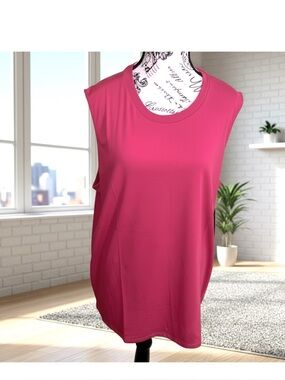 👚🆕 👚Torrid Red/Pink Sleeveless Cotton T-Shirt Size 1X (14-16)~New with Tags